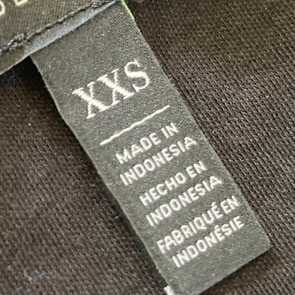 WHBM BLACK TEXTURED SHORT SLEEVED TEE with BANDED COLLAR SIZE XXS - Picture 6 of 14